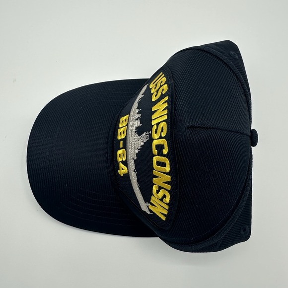 USS WISCONSIN BB-64 SHIP MILITARY HAT OFFICIAL BALL CAP U.S.A‎ MADE EAGLE CREST - Picture 5 of 10